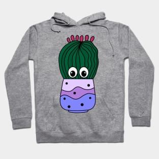 Cute Cactus Design #263: Bulky Cactus In Ombre Pot Hoodie